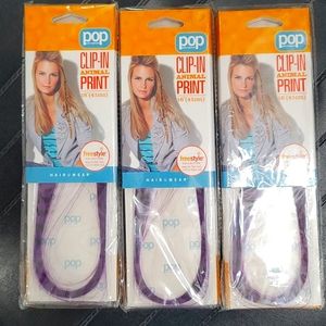 Set of 9 clip in purple tiger hair extensions